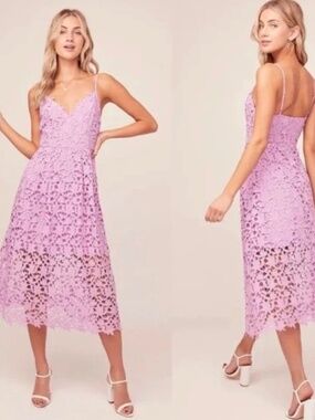 ASTR the label Lilac Lace A-Line Midi Dress